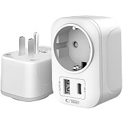 Tech-Protect travel adapter TA100 US-EU, white