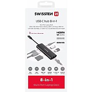 Swissten 8in1 USB-C Hub Aluminium USB-C