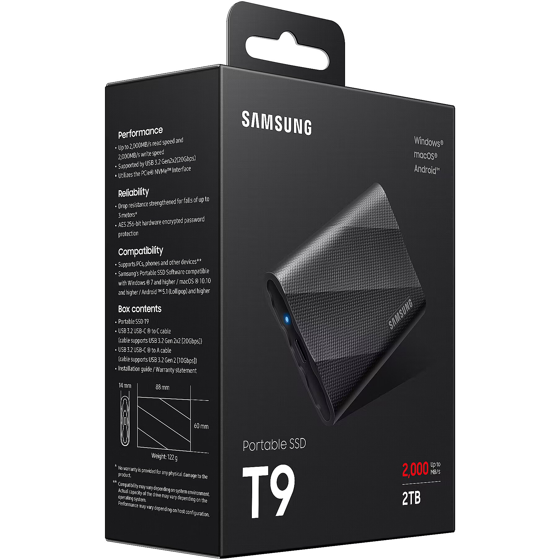 Samsung T9, 2TB, Black (MU-PG2T0B/EU)