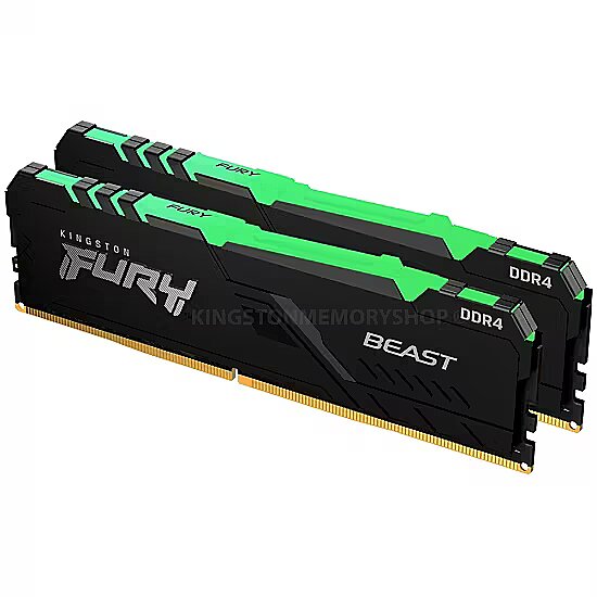 Kingston 16GB, DDR4, 3200MHz, CL16, Kit of 2, Fury Beast RGB