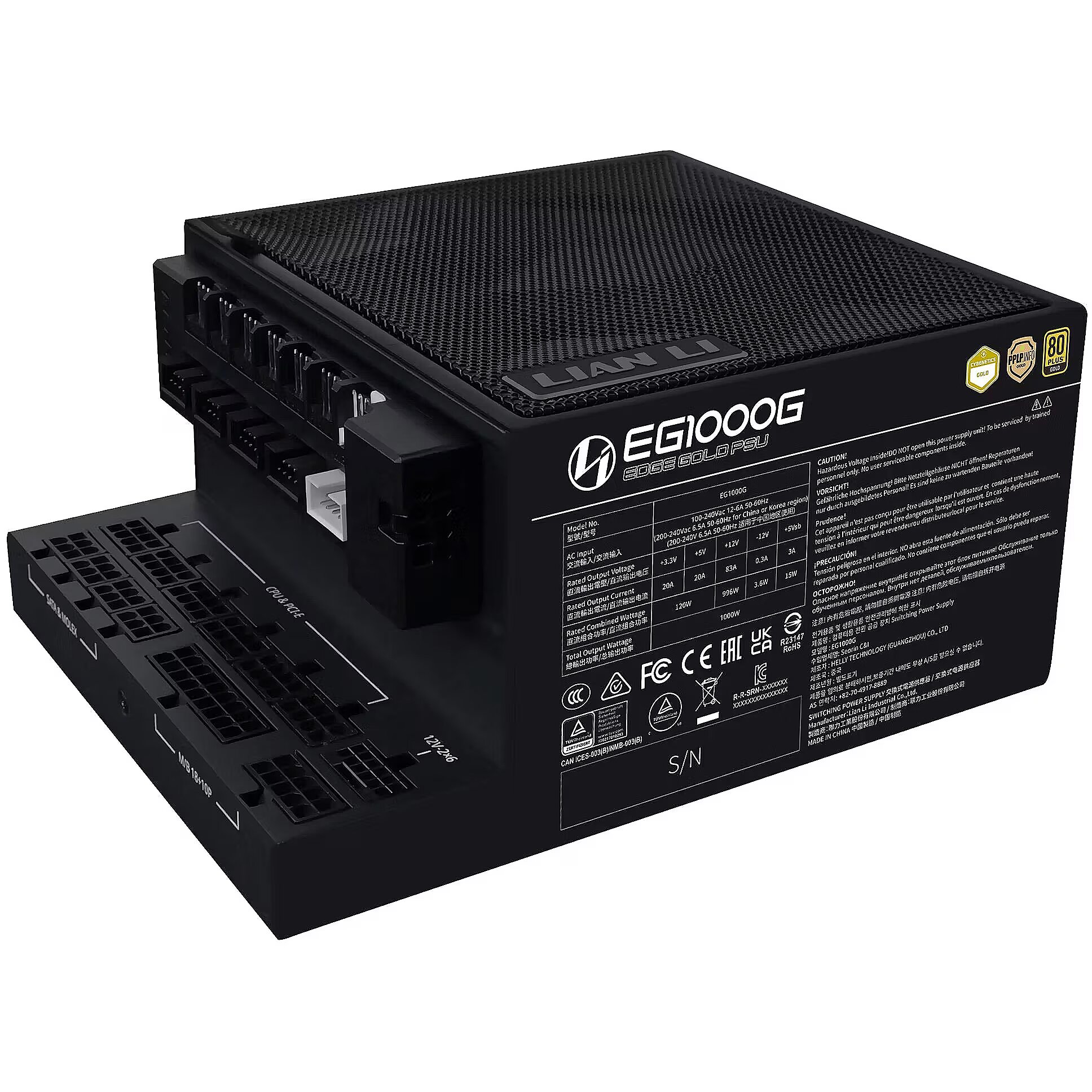 Lian Li Edge Gold, 1000W, 80PLUS Gold, ATX 3.1, PCIe 5.1 (With USB