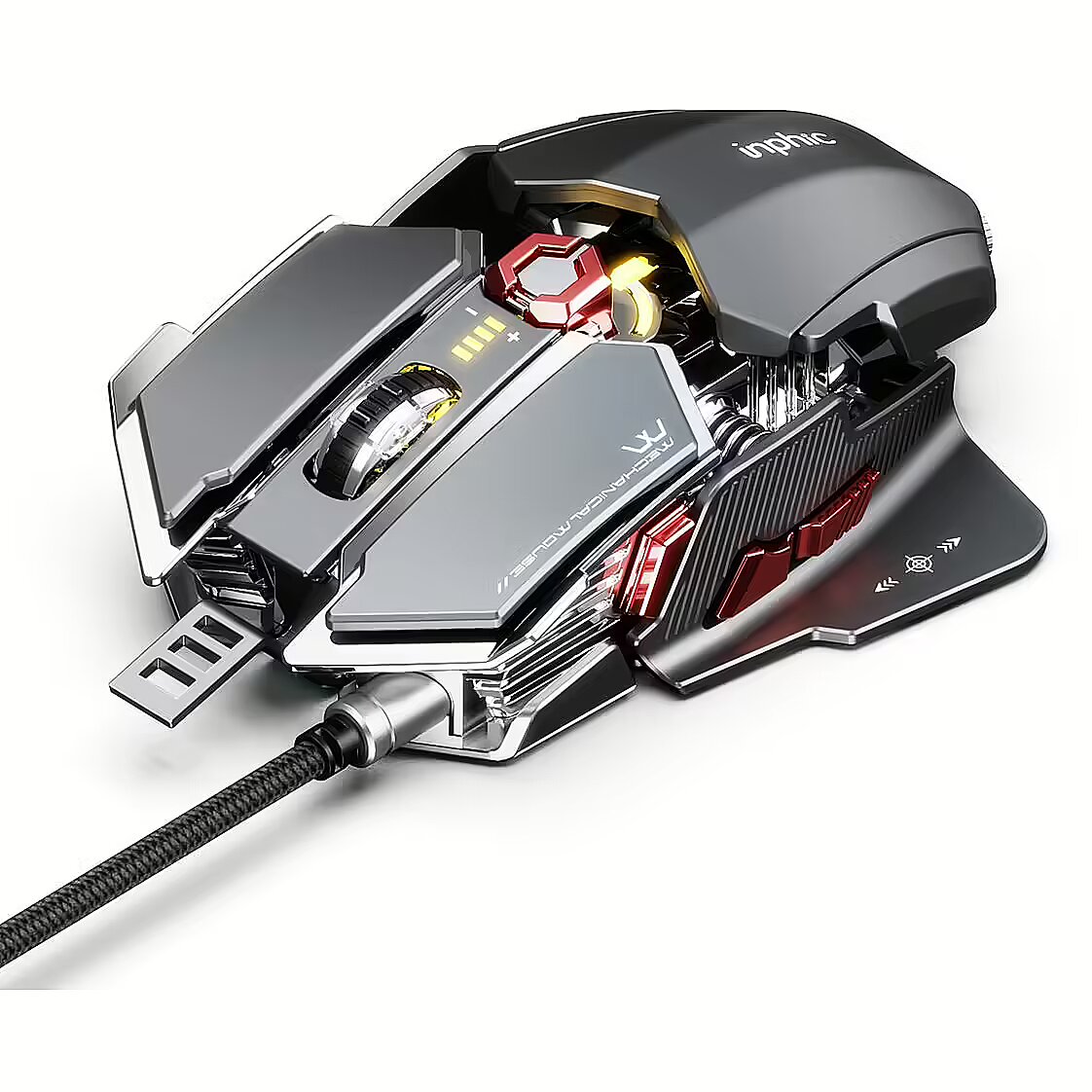 Inphic PG6 Gaming Mouse 500 7200 DPI Silver Red PG6 inphic-pg6-gaming-mouse-500-7200-dpi-silver-red-pg6