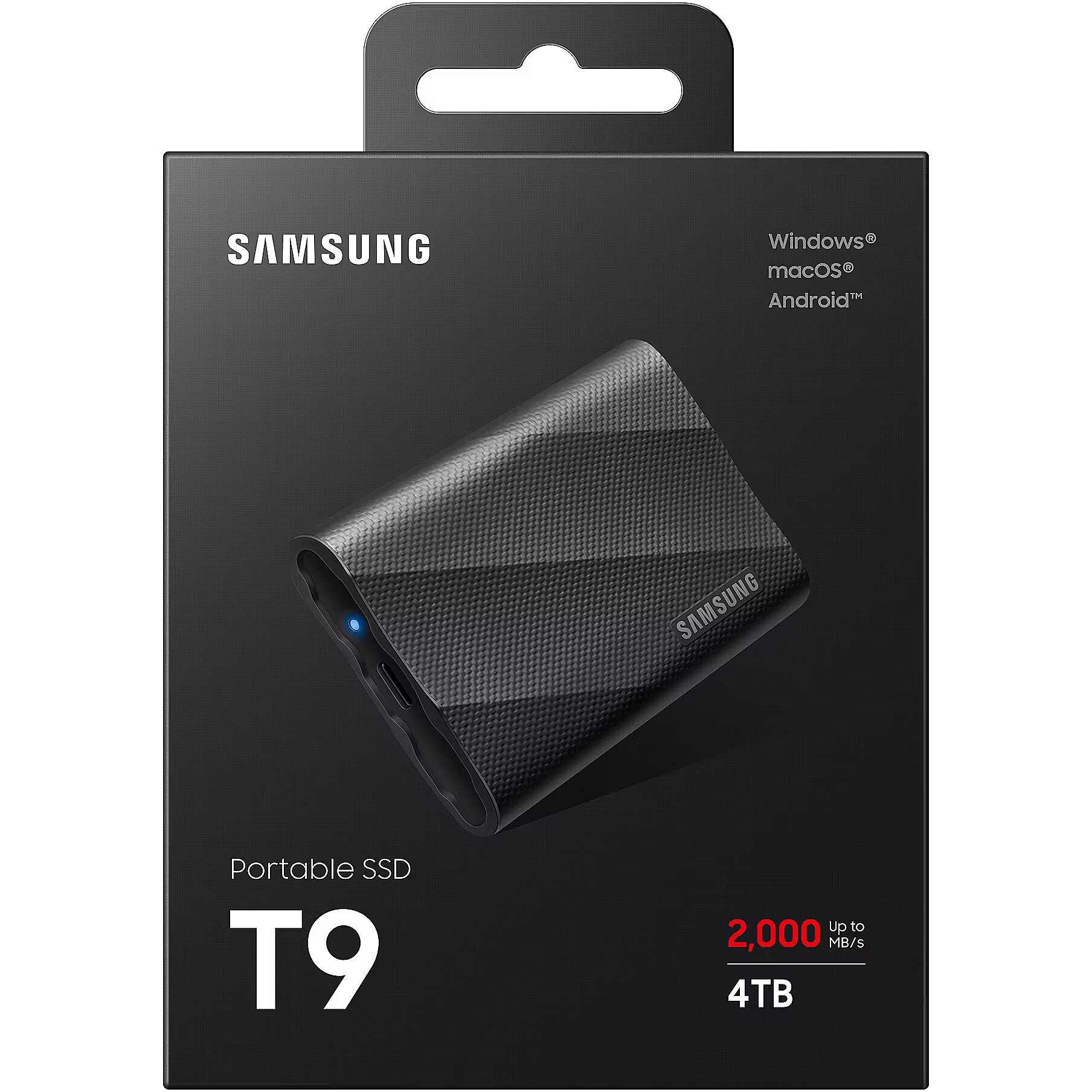 【新品未開封】Samsung Portable SSD T9 4TB Samsung T9, 4TB, Black (MU-PG4T0B/EU)