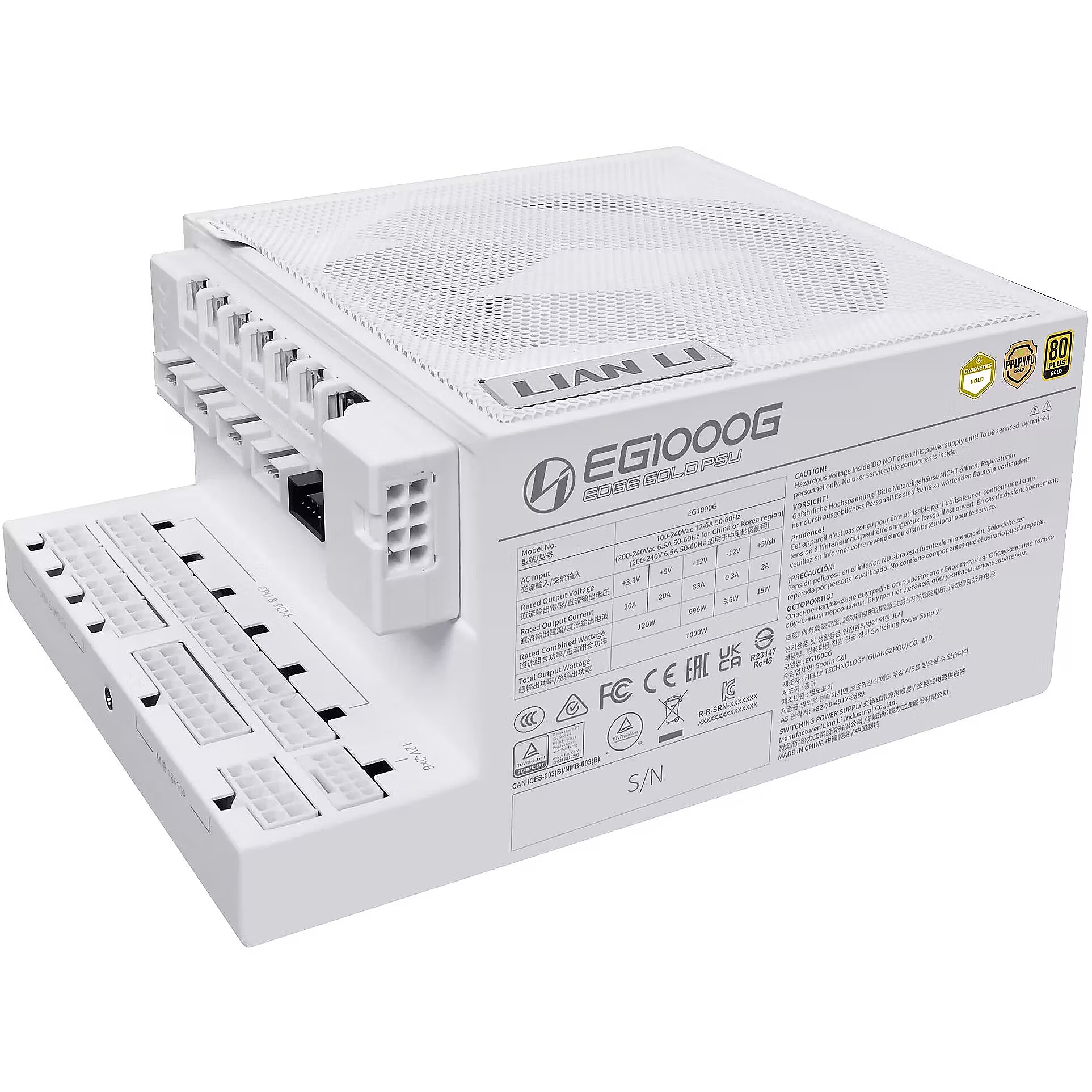 Lian Li Edge Gold White, 1000W, 80PLUS Gold, ATX 3.1, PCIe 5.1