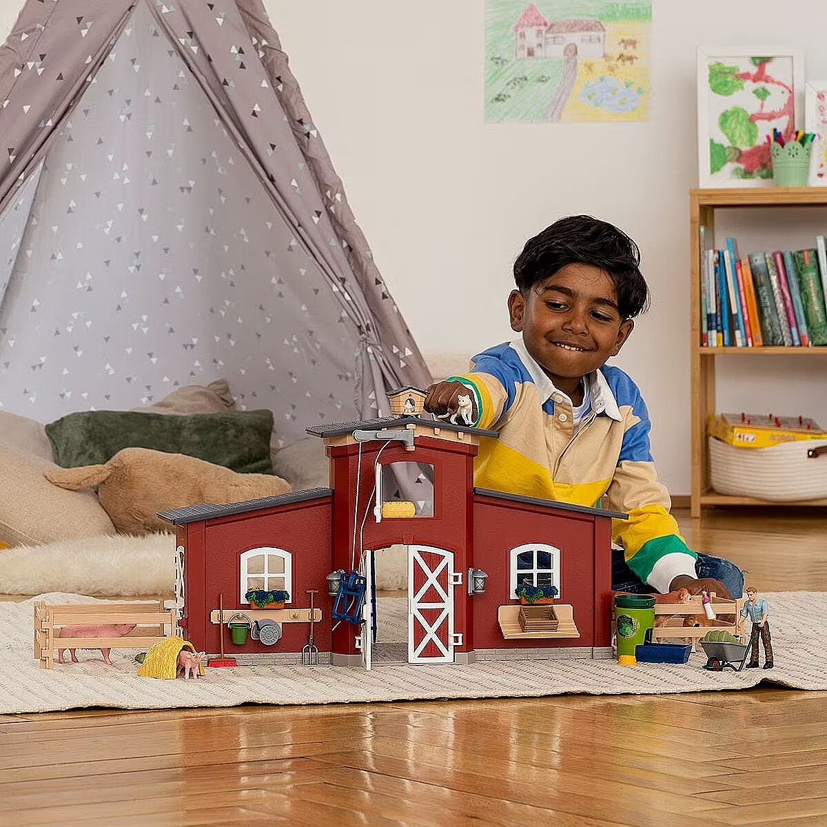 Schleich Figures set Large Barn with Animals and Accessories Farm