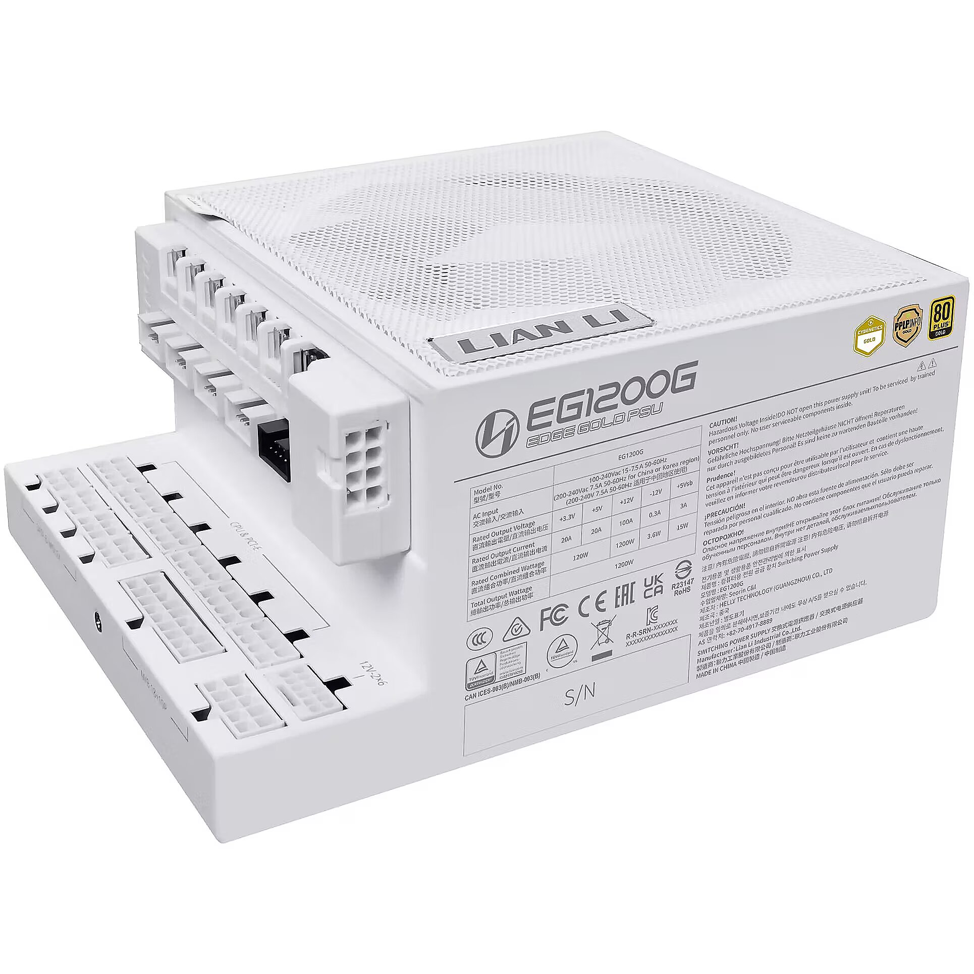Lian Li Edge Gold White, 1200W, 80PLUS Gold, ATX 3.1, PCIe 5.1