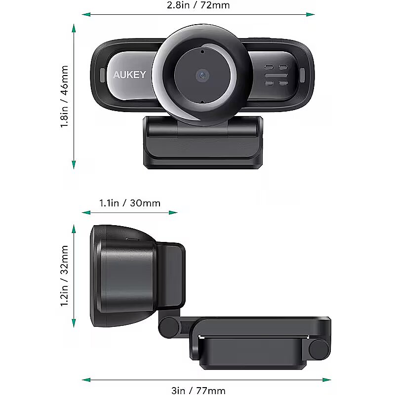Aukey Fhd Webcam Aukey Cam Aukey PC-LM3, 1080p Full HD (PC-LM3)