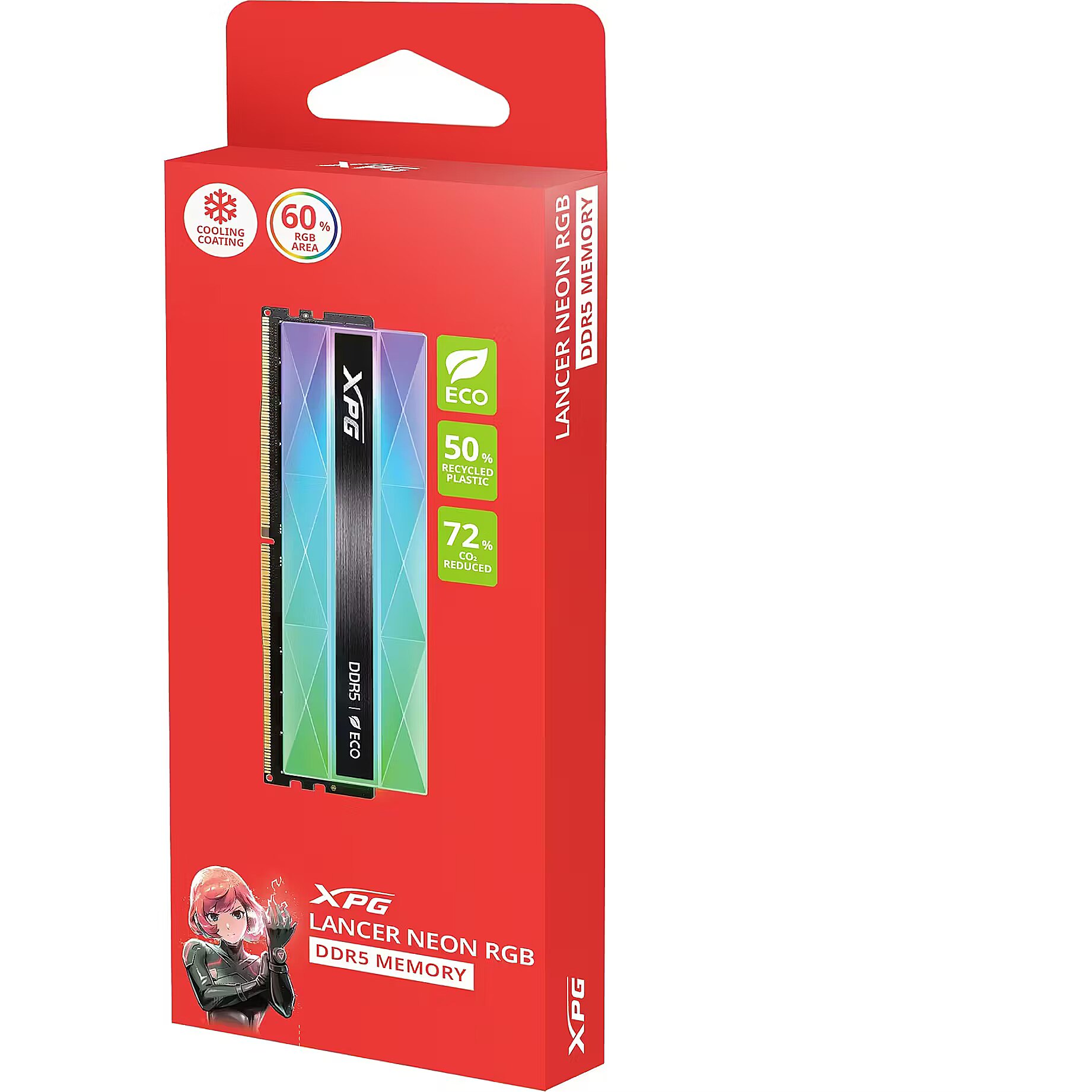 ADATA XPG Lancer Neon RGB, DDR5, 16GB, 6000MT/s, CL30, Single 