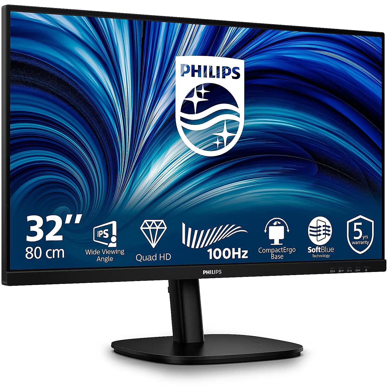 Монитор 31.5' Philips 32B2N3500 IPS 2560x1440, 100 Гц, 4 мс, 16:9, 350 кд/м², 2×HDMI 2.0, DP 1.2, USB Hub (4×USB-A + 1×USB-B 3.2 Gen1), 3.5 Jack, динамики (2×2 Вт), HDR10, Adaptive-Sync, черный, фото8
