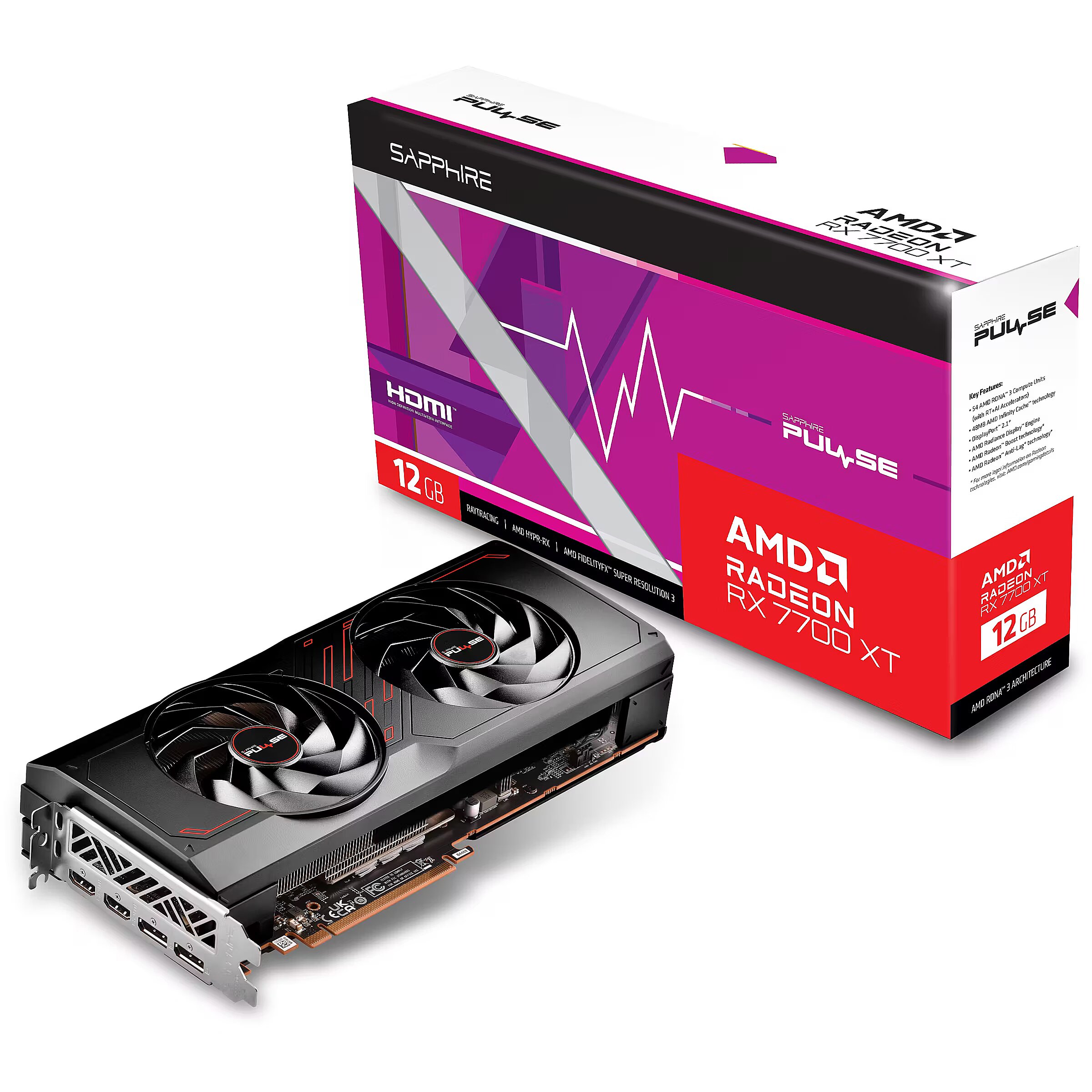 Sapphire Radeon RX 7700 XT, 12GB GDDR6, PULSE (11335-04-20G)