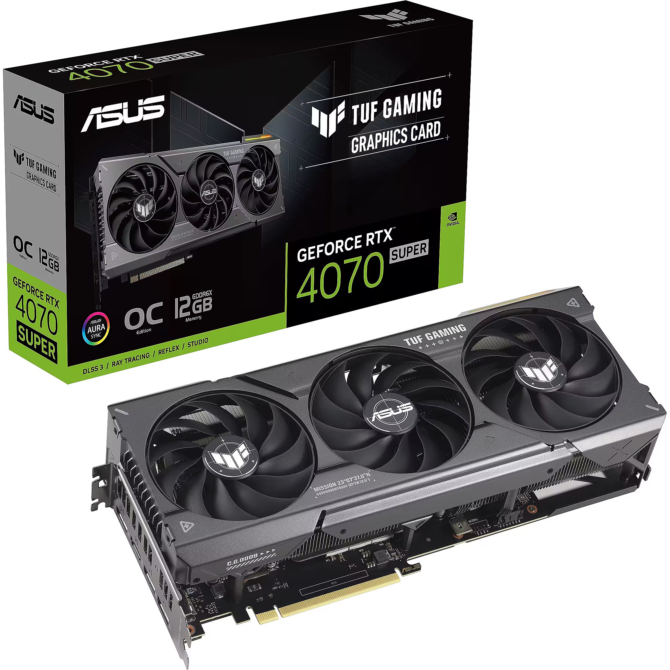 Asus GeForce RTX 4070 SUPER, 12GB GDDR6X, TUF Gaming OC (DLSS 3