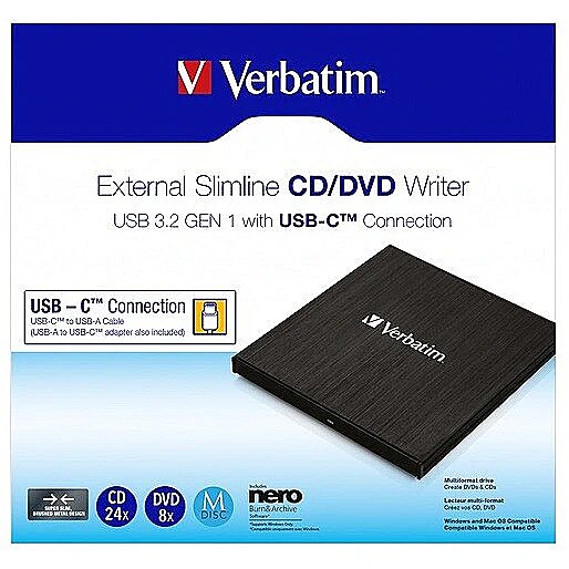 Verbatim CD/DVD Recorder USB-C 200.20 slim (4200886)