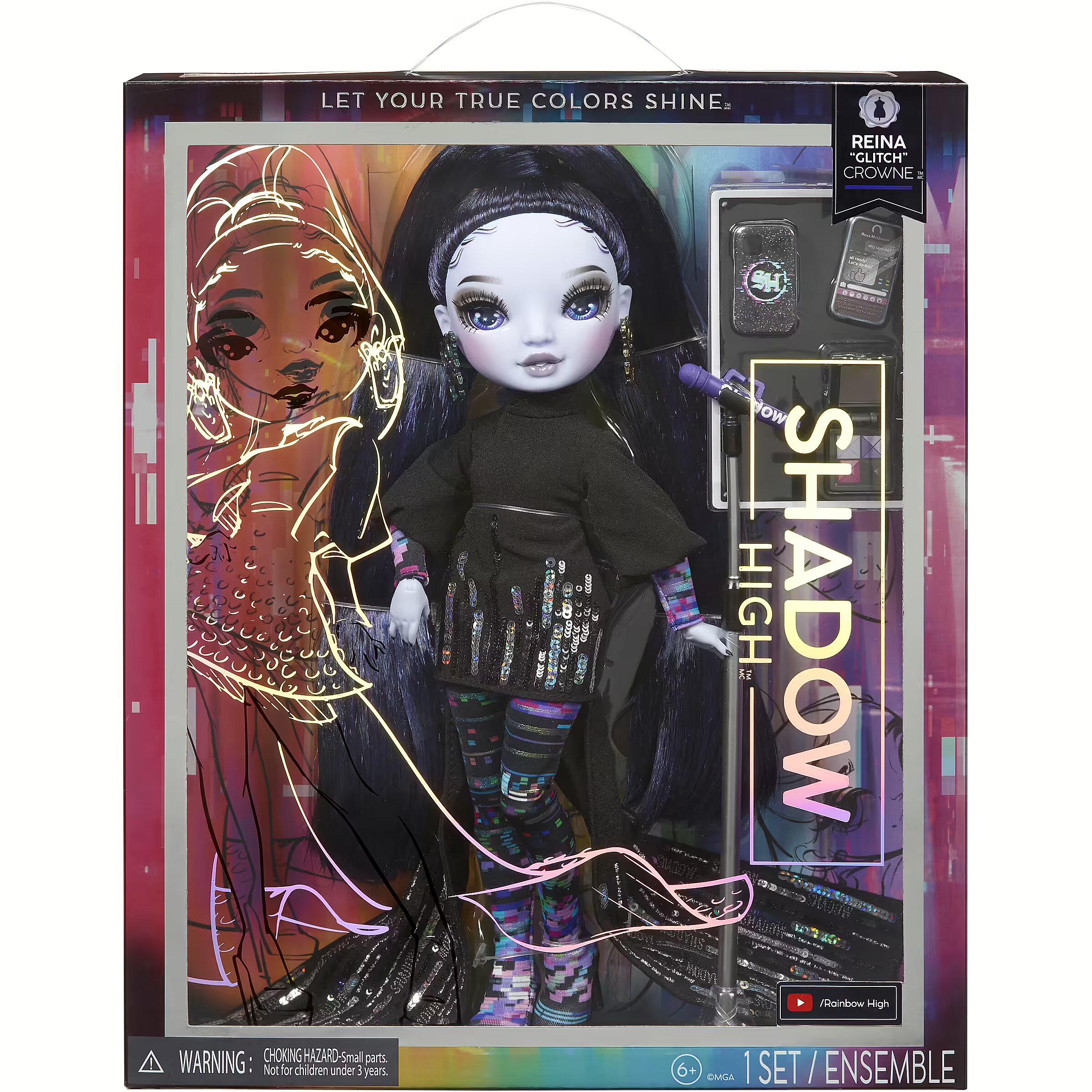 MGA Entertainment Shadow High S23 Midnight Fashion Doll - Reina Glitch Crowne, Doll (583073EUC) MGA Entertainment Shadow High S23 Midnight Fashion Doll - Reina Glitch Crowne, Doll (583073EUC)