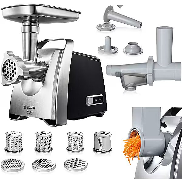 Bosch Meat mincer MFW68660 Black, Throughput (kg/min) 4.3, Kebbe