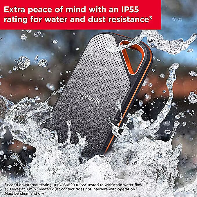 Sandisk Extreme PRO Portable SSD V2, 2TB, Black Orange (SDSSDE81