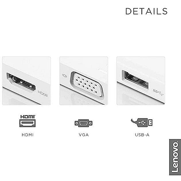 Lenovo 3-in-1 Travel Hub Power Adapter, USB-C (GX90T33021)