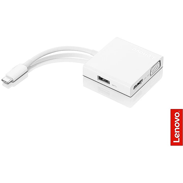 Lenovo 3-in-1 Travel Hub Power Adapter, USB-C (GX90T33021)
