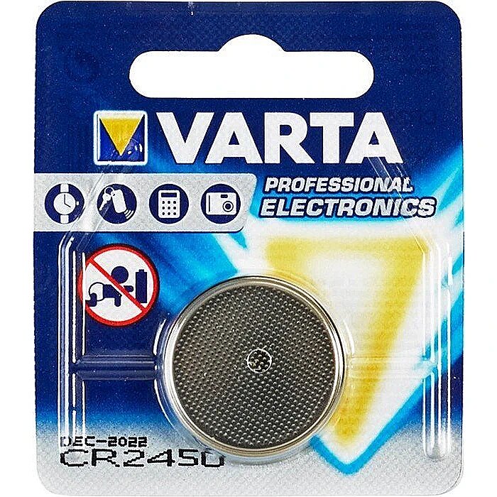 VARTA CR2450, coin cell battery, lithium, 3V (6450-101-401) (06450101401)