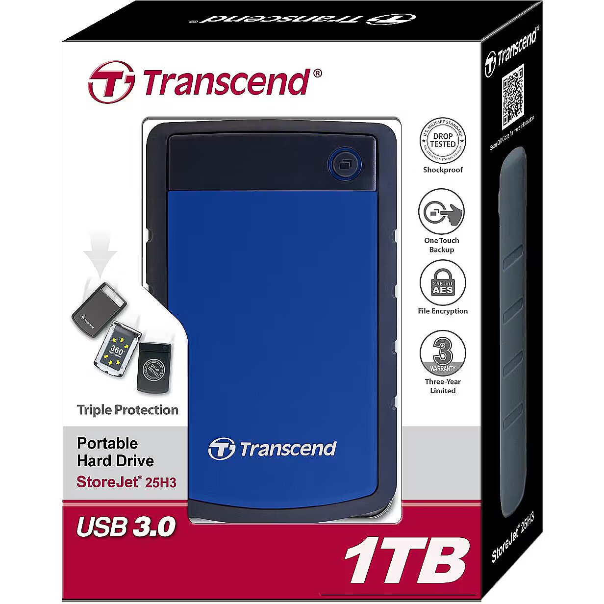 Transcend StoreJet 25H3B, 1TB, Blue (TS1TSJ25H3B)