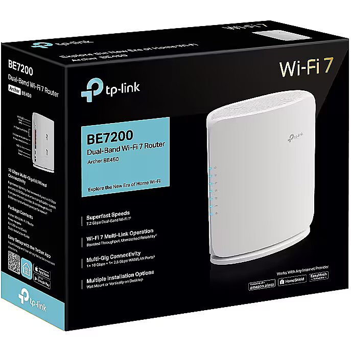 TP-LINK BE7200 Dual-Band Wi-Fi 7 Router (Archer BE450)