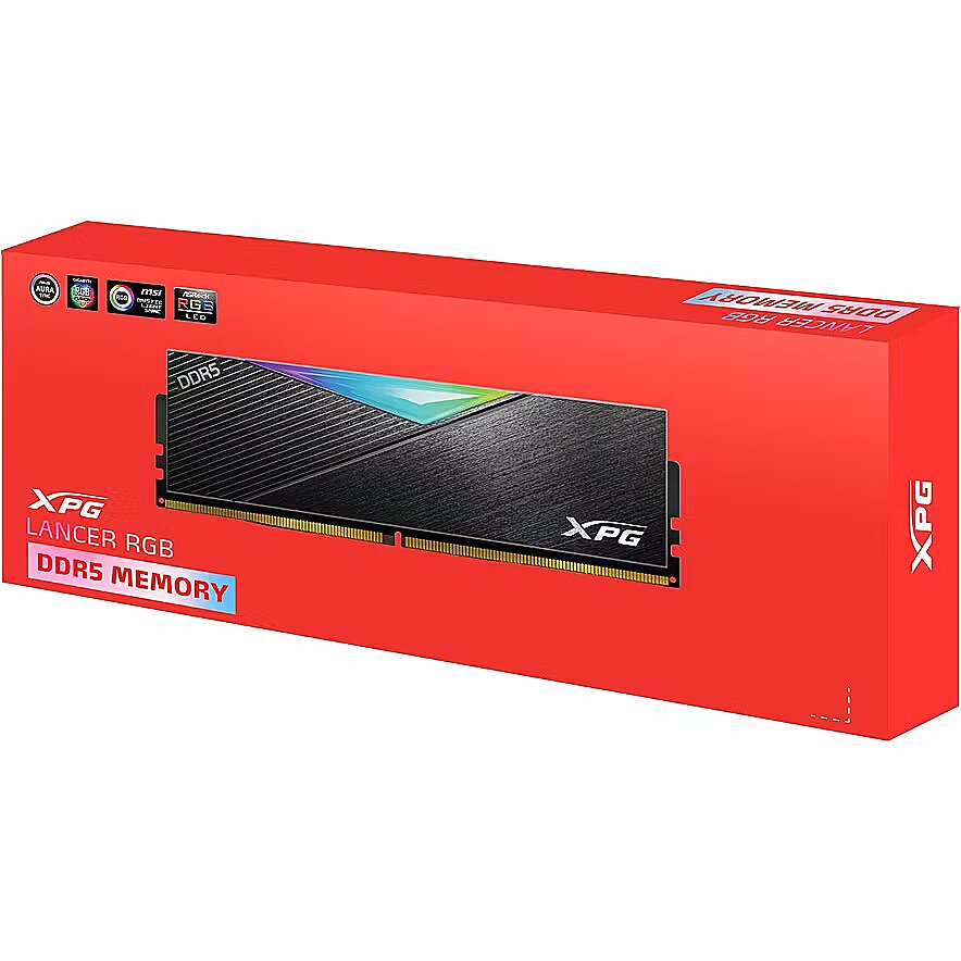 メモリー XPG Lancer RGB DDR5 16GB (6400MT/s) ADATA XPG Lancer RGB Black, DDR5, 16GB, 6400MT/s, CL32, Single