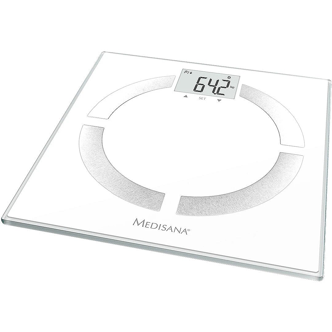 beu amusement films Medisana BS 444 Body Analysis Scale, Stainless Steel, Bluetooth (40444)
