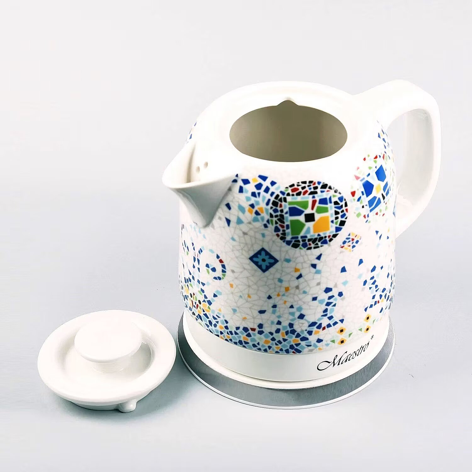 Maestro ceramic kettle MR068, White marbles (MR068 niebieski)