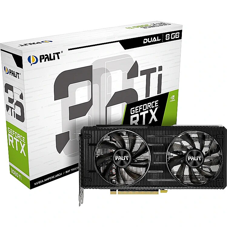 Palit GeForce RTX 3060 Ti, 8GB GDDR6, Dual V1 (LHR) (NE6306T019P2 
