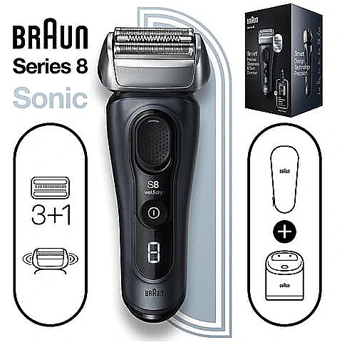 Braun Series 8 3 1 Head Electric Shaver & Precision Trimmer Grey 8453CC