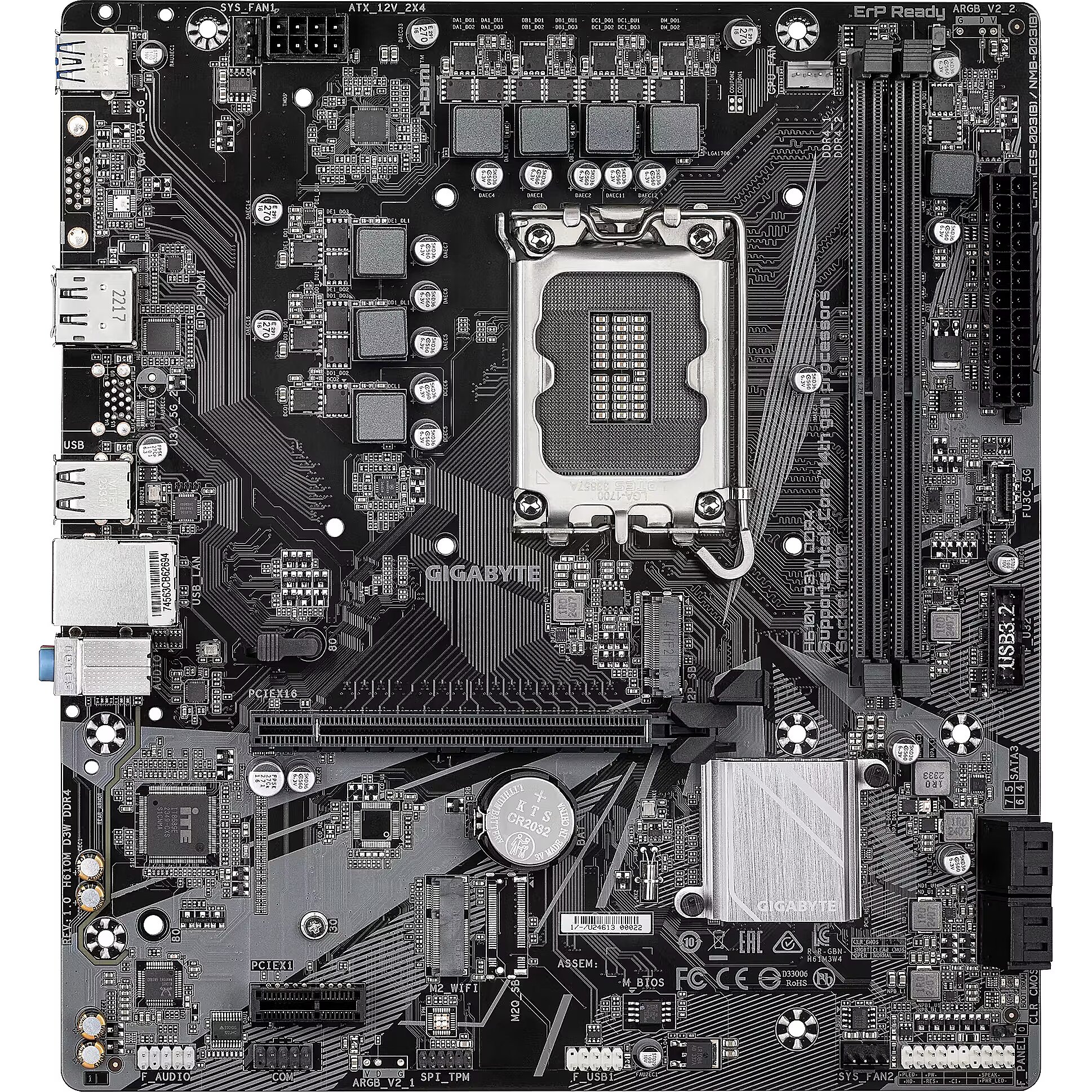 Gigabyte h610m d3w wf6 | h610 | lga 1700 | matx | ddr5 | matična plošča 1 Gigabyte h610m d3w ddr4 (h610m d3w ddr4) komponentko