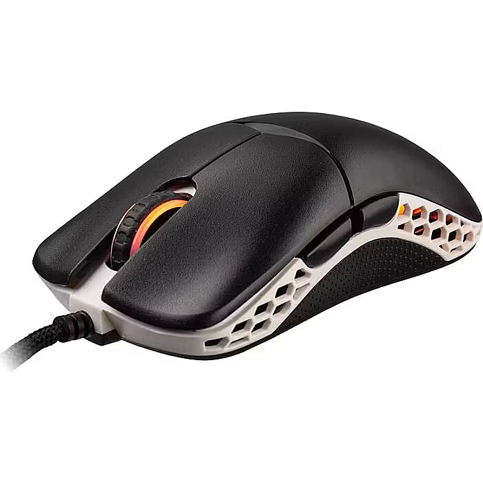 Ducky Feather Black & White Ultralätt Gamingmus - Huano Blue