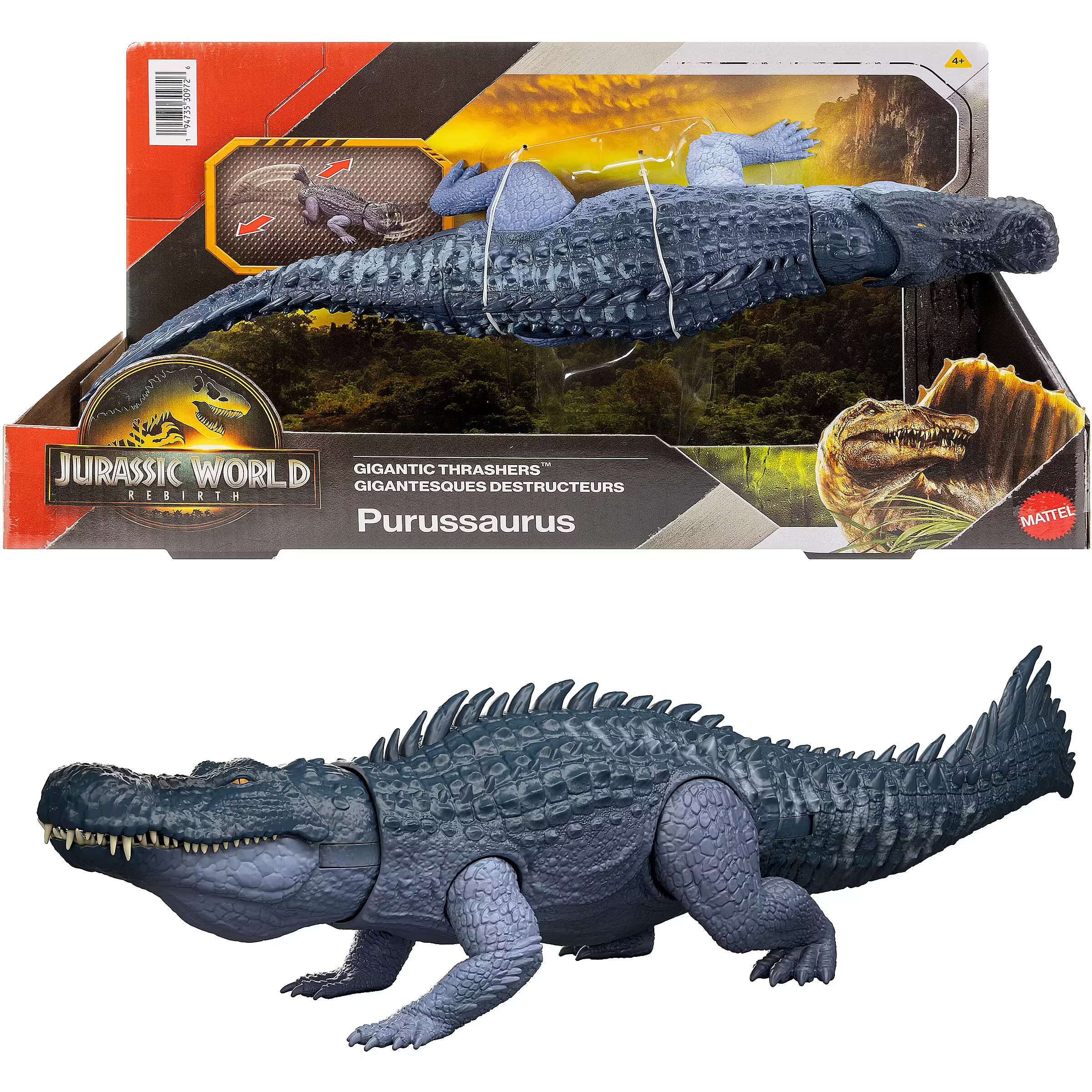Mattel Jurassic World Rebirth Giant Purussaurus Attack Figure
