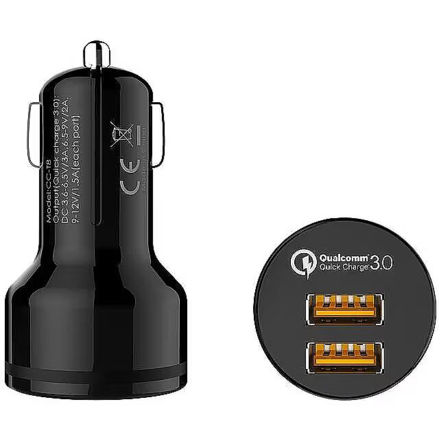 Aukey CC-T8 ultra-fast car charger 2xUSB 6A 36W micro USB
