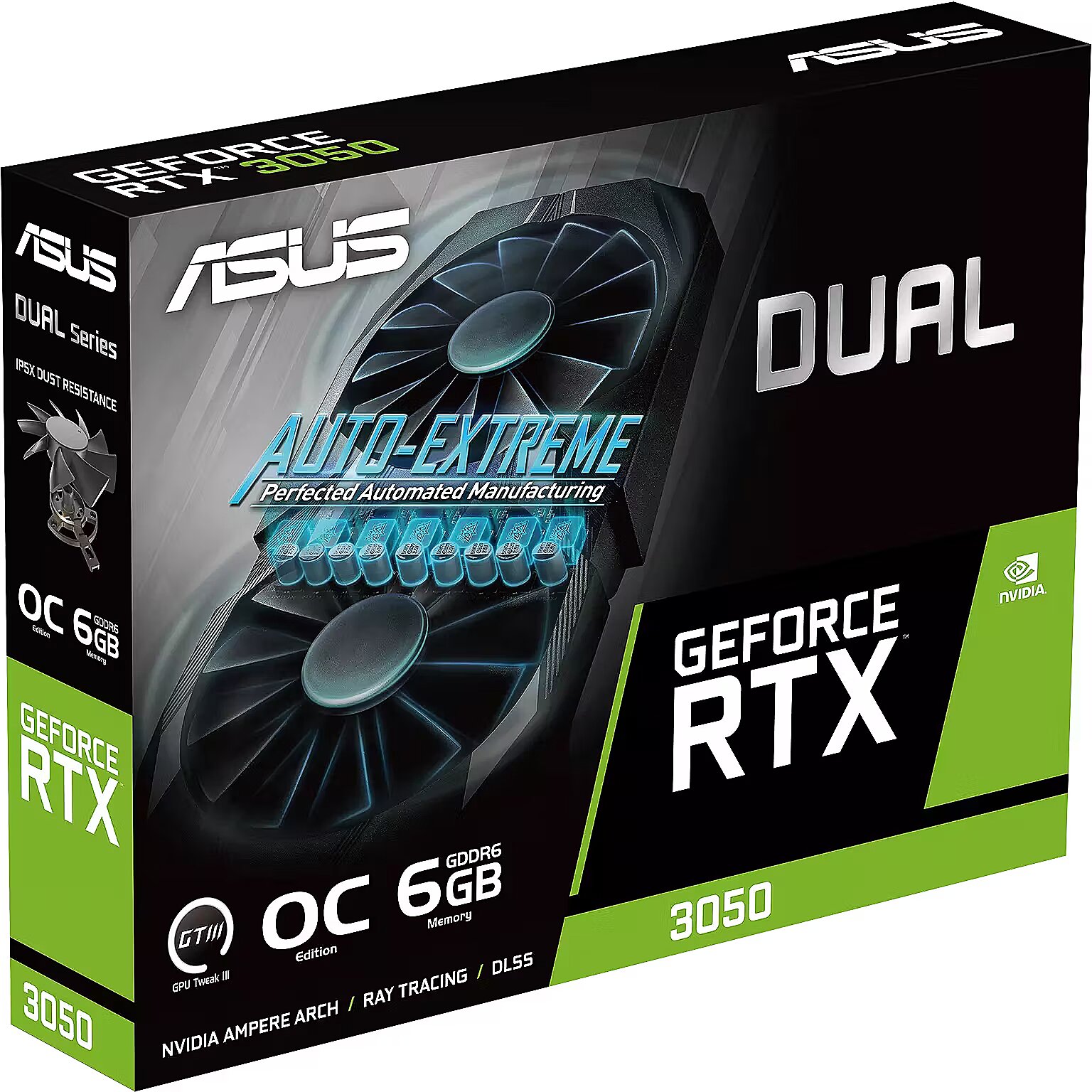 Asus GeForce RTX 3050, 6GB GDDR6, Dual OC Edition (90YV0K60-M0NA00)