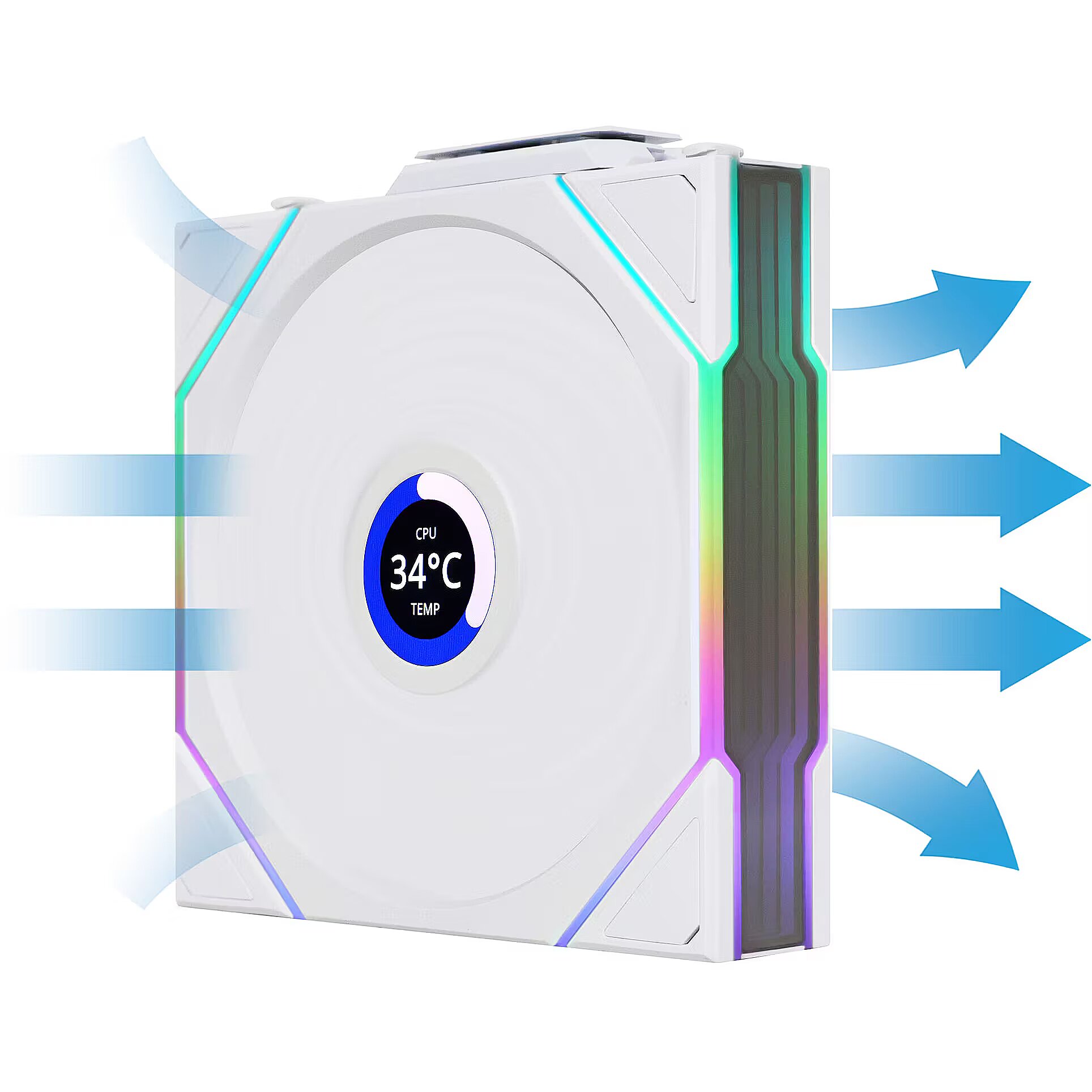 Lian Li UNI FAN TL 120 LCD Wireless, White, 3 Pack + Controller