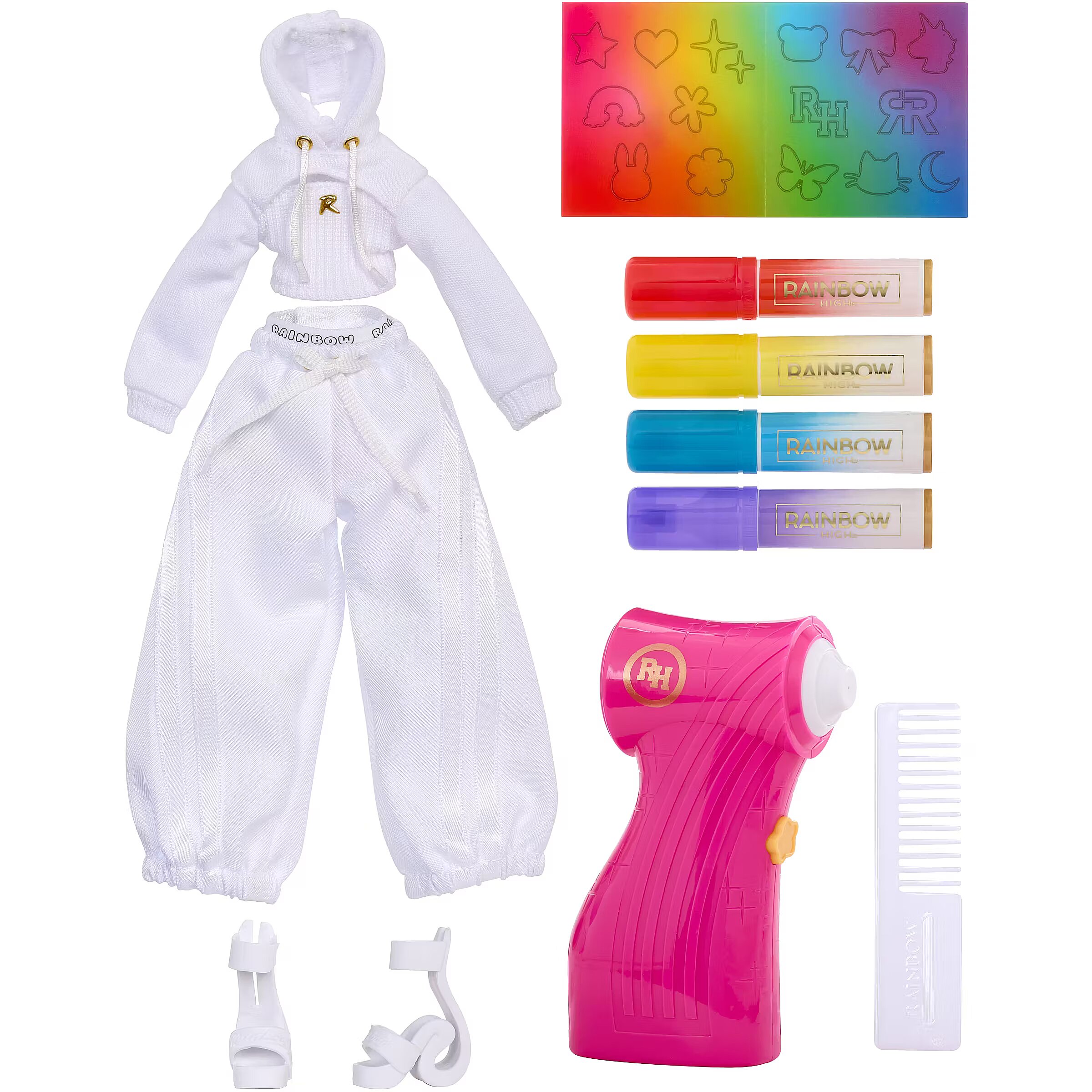 MGA Doll Rainbow High Air Brush, Green Eyes (543336-EUC